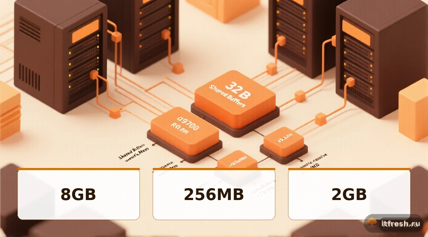 Распределение памяти PostgreSQL для сервера с 32 ГБ RAM