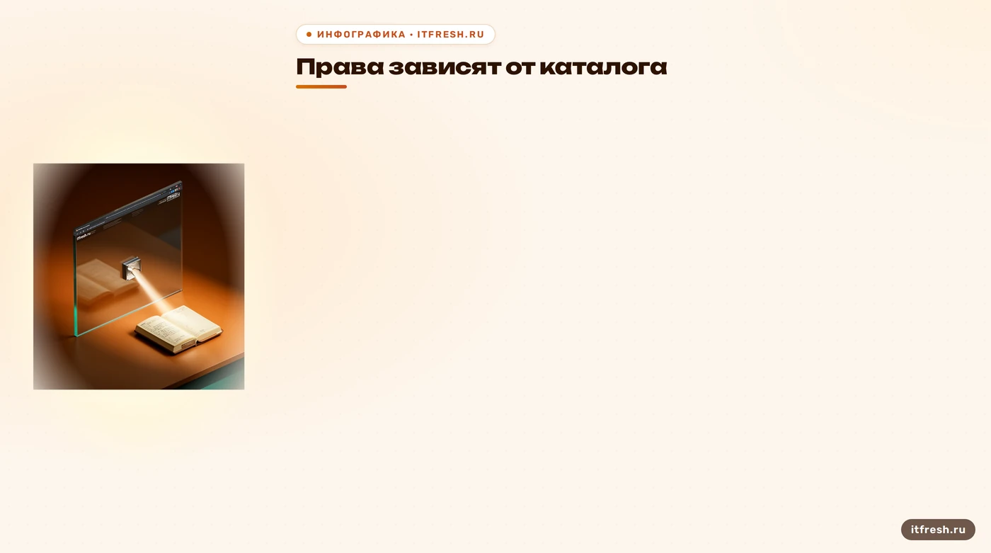 Раздельная настройка прав для публикации и файла базы