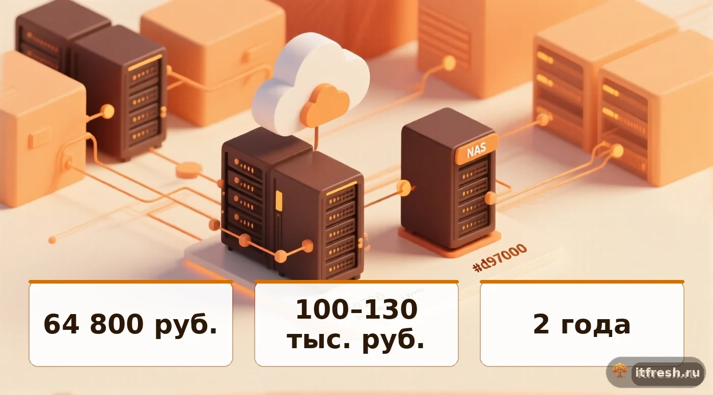 Сравнение стоимости облачного хранилища и NAS для малого бизнеса