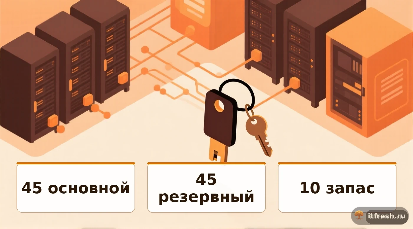 Распределение аппаратных ключей YubiKey в компании: основной, резервный и запасной