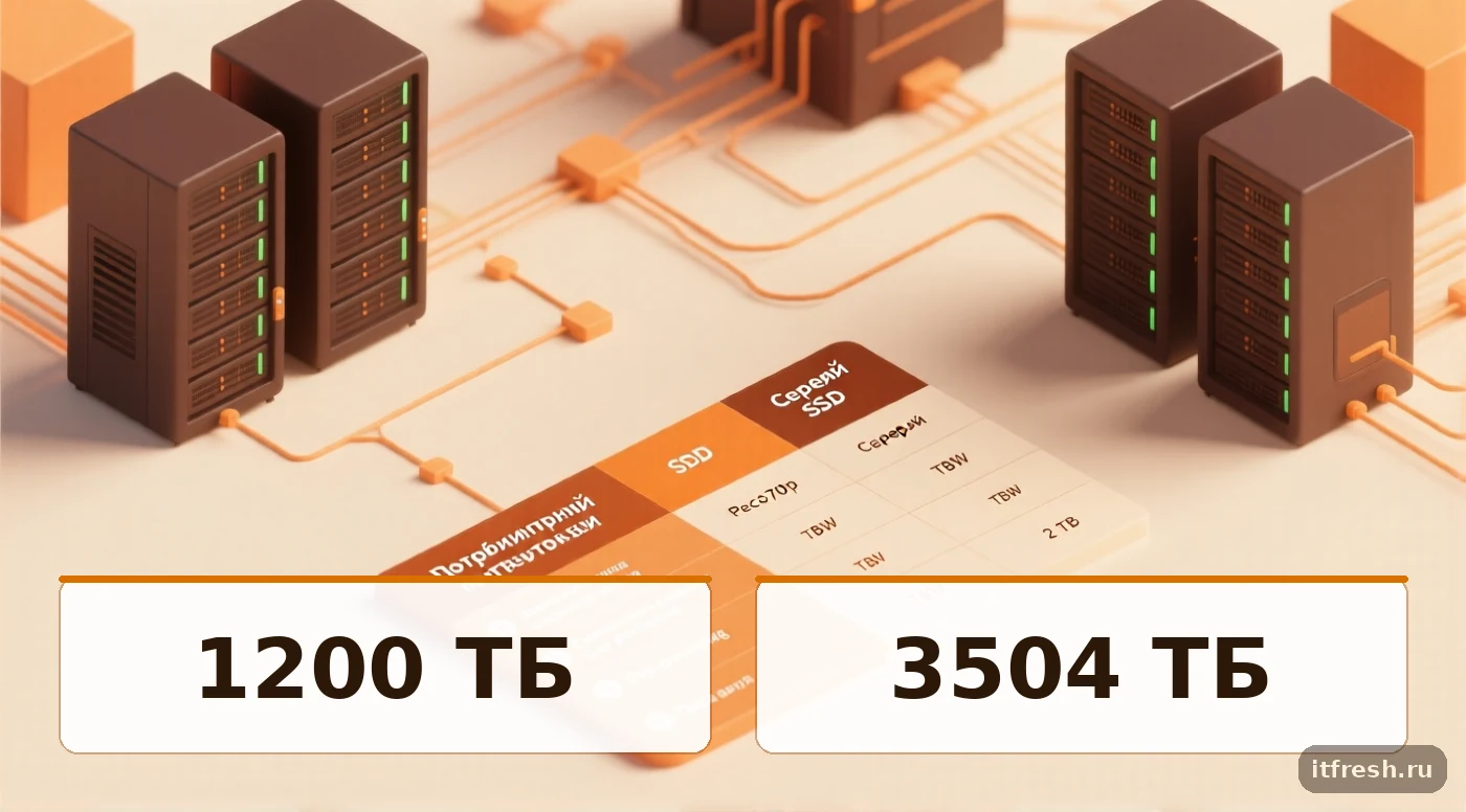 Сравнение параметров потребительского и серверного SSD для сервера 1С