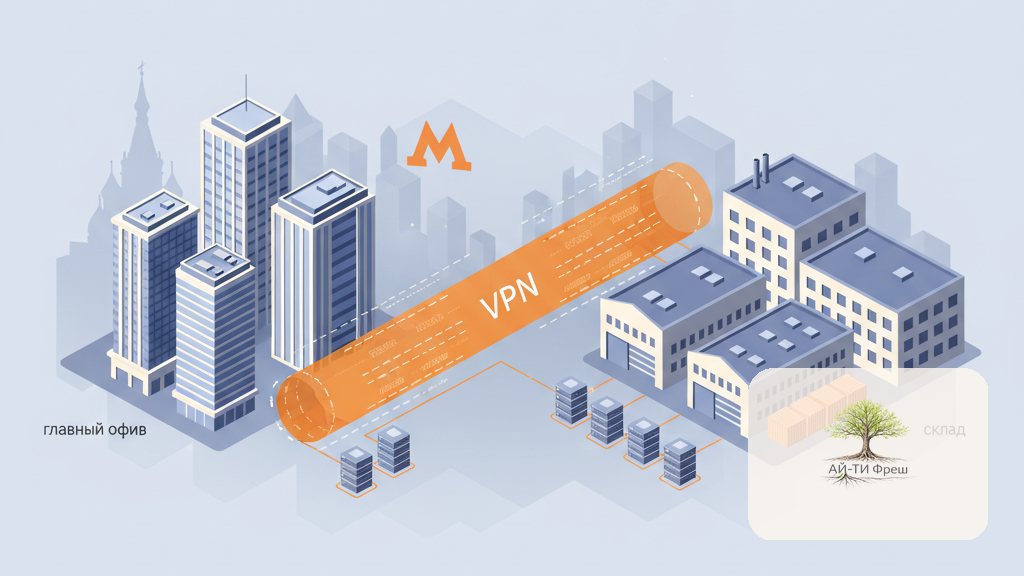 VPN между двумя офисами в Москве: главный офис и склад в одну сеть