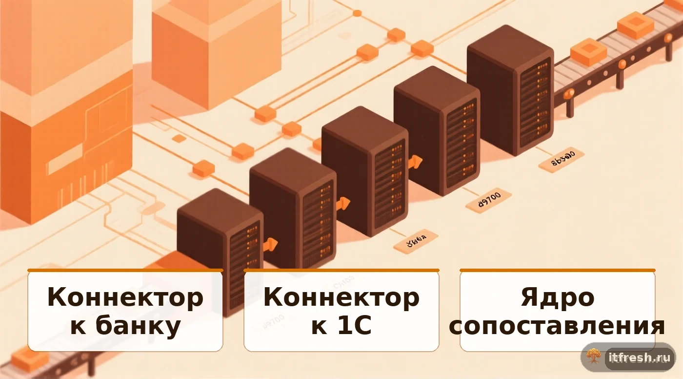 Схема конвейера автоматизированной сверки банковских выписок с 1С:Бухгалтерией
