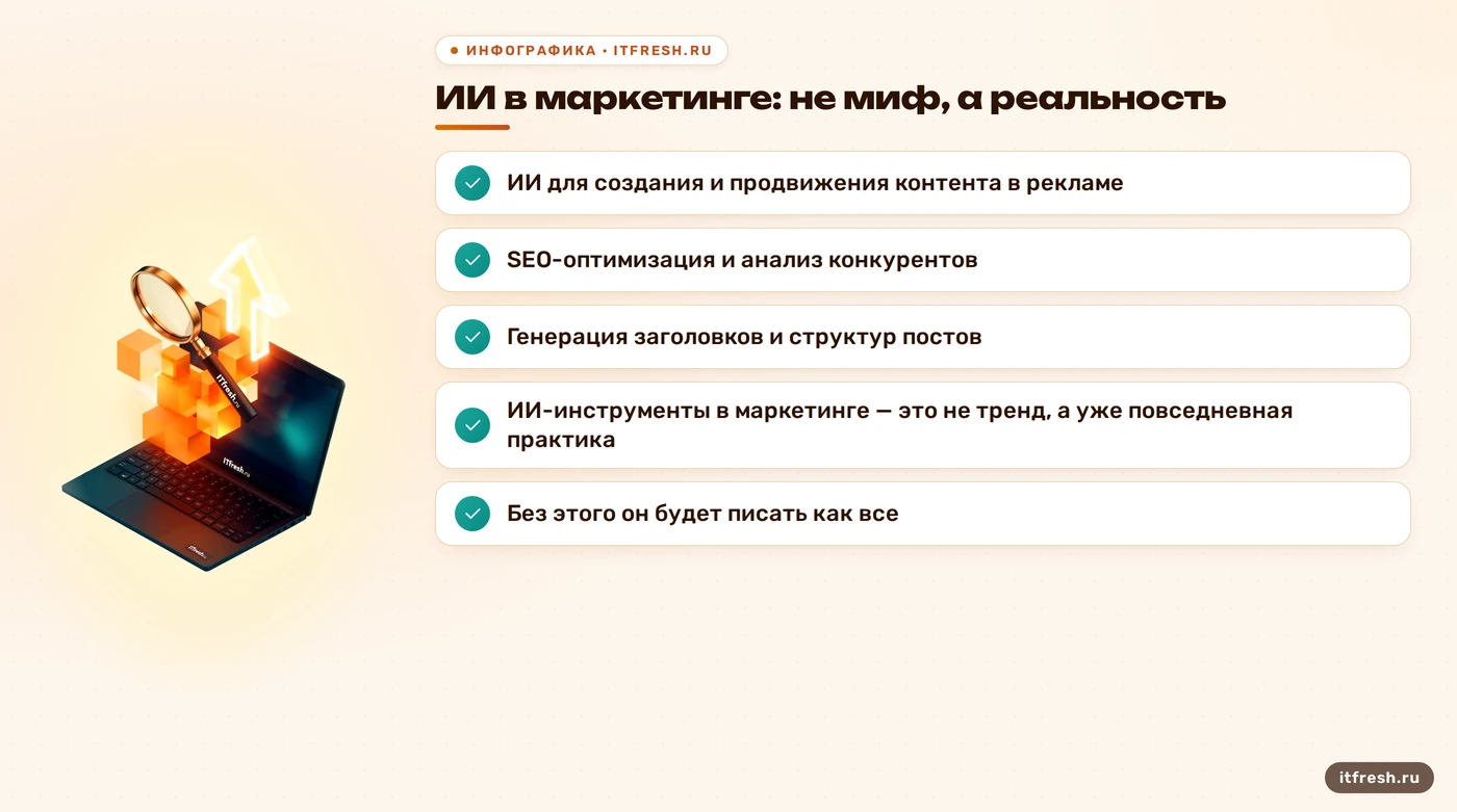 ИИ в маркетинге: не миф, а реальность: ИИ для создания и продвижения контента в рекламе