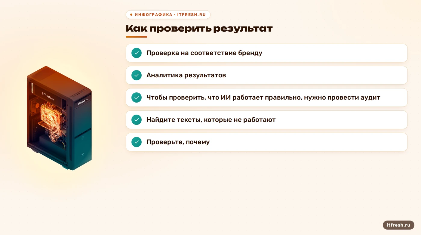 Как проверить результат: Проверка на соответствие бренду