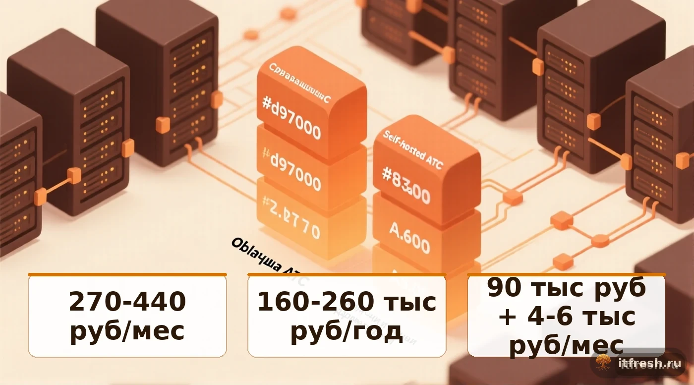 Сравнение стоимости облачной и self-hosted АТС для офиса