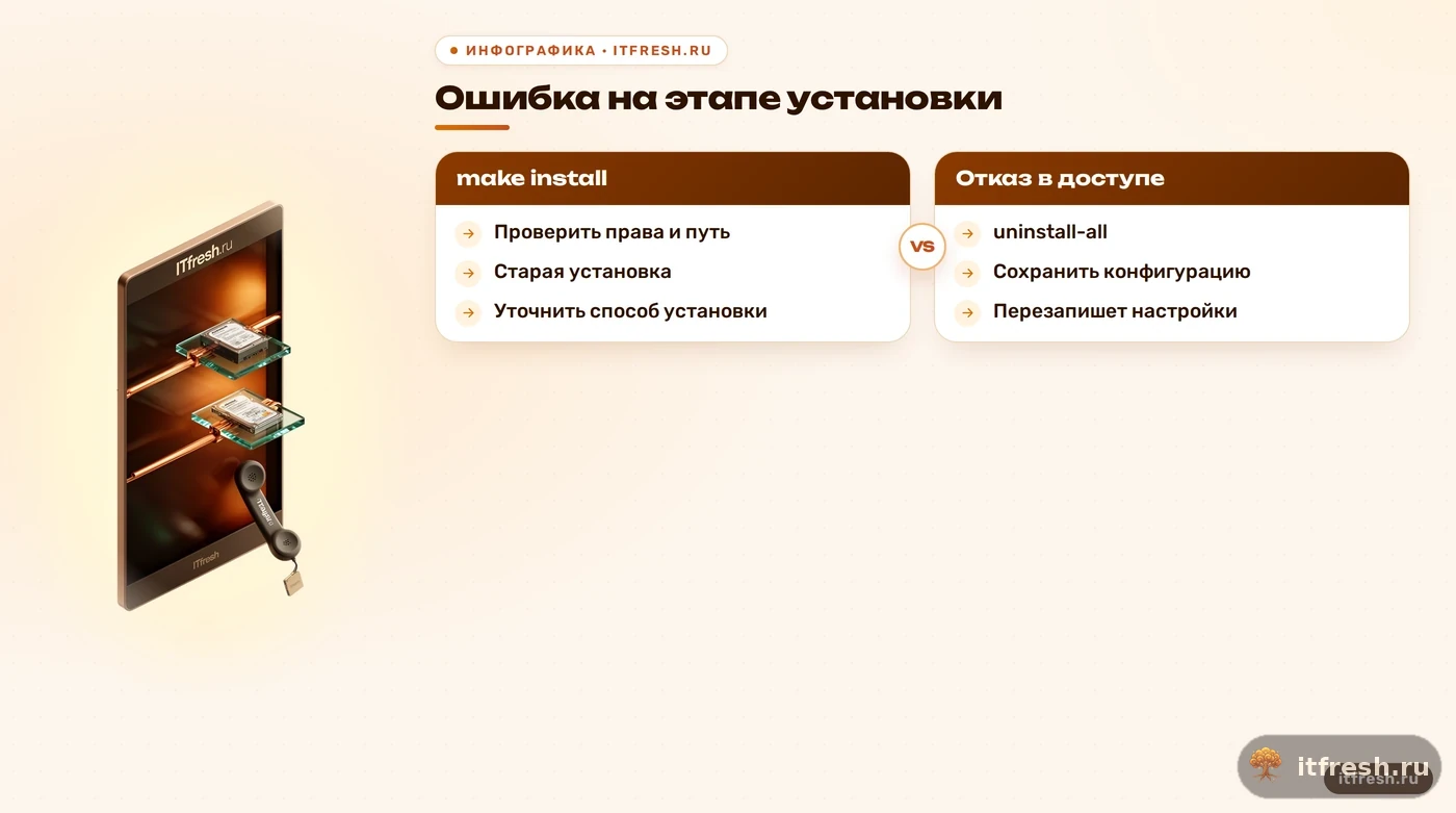 Дерево решений для ошибок установки Asterisk и защиты конфигурации