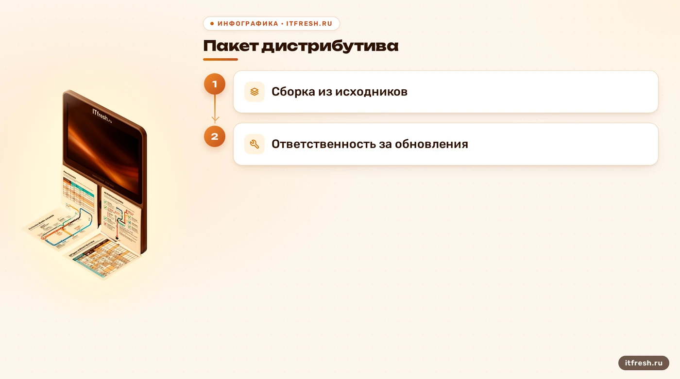Сравнение ответственности при пакетной установке и собственной сборке