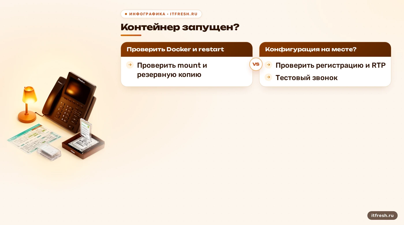 Алгоритм первичной диагностики Asterisk после перезагрузки хоста