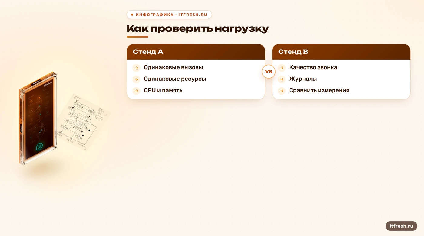 Сравнение нагрузки Asterisk и FreePBX на одинаковых стендах