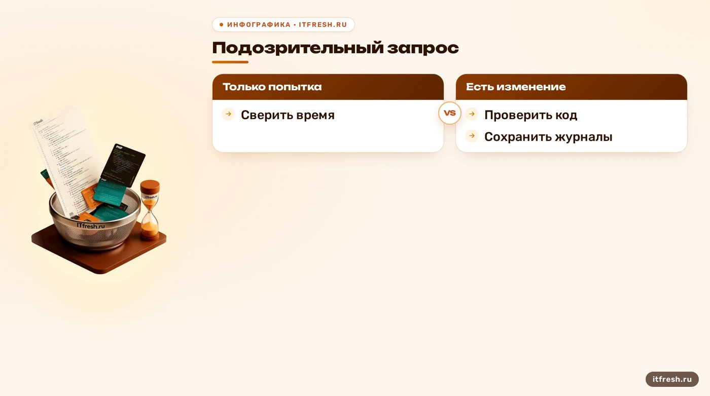 Дерево проверки подозрительного запроса и признаков взлома Drupal