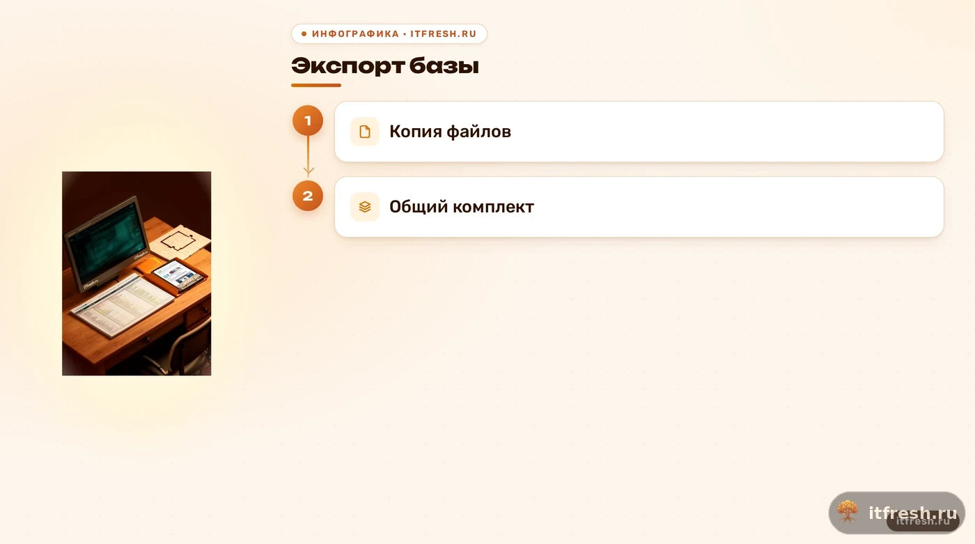 Два компонента объединяются в единый комплект резервной копии