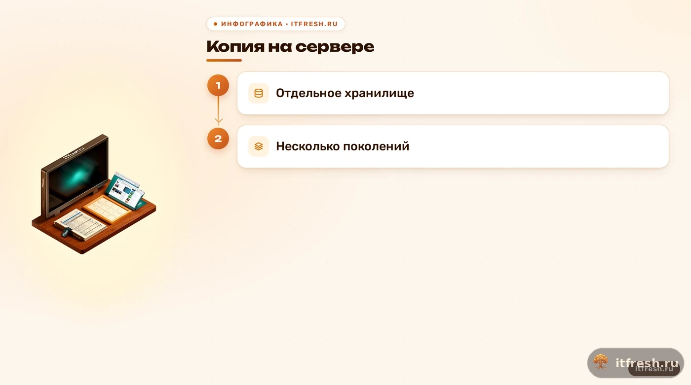 Схема хранения нескольких копий в разных местах
