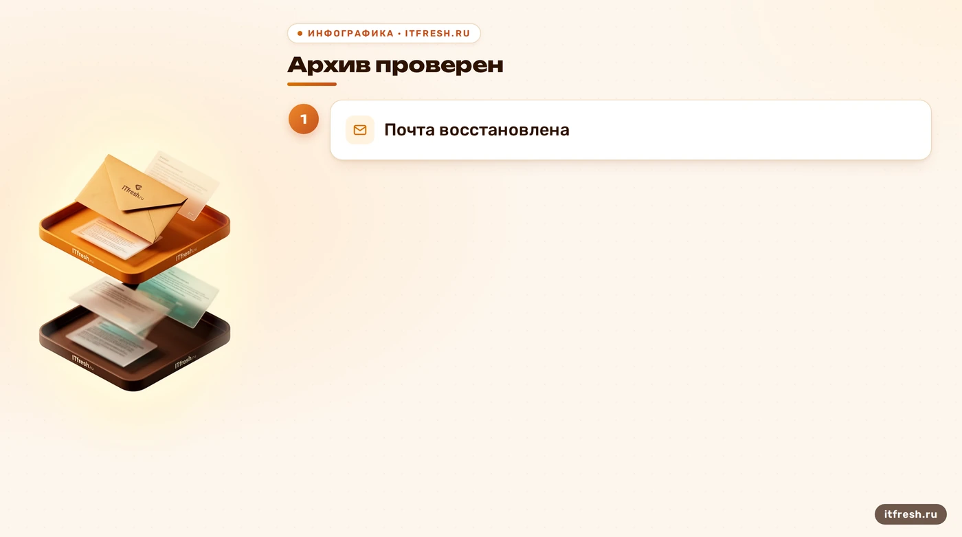 Два этапа от проверки архива до восстановления почты
