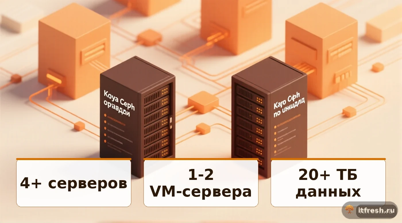 Сравнение условий для использования Ceph-кластера в среднем бизнесе