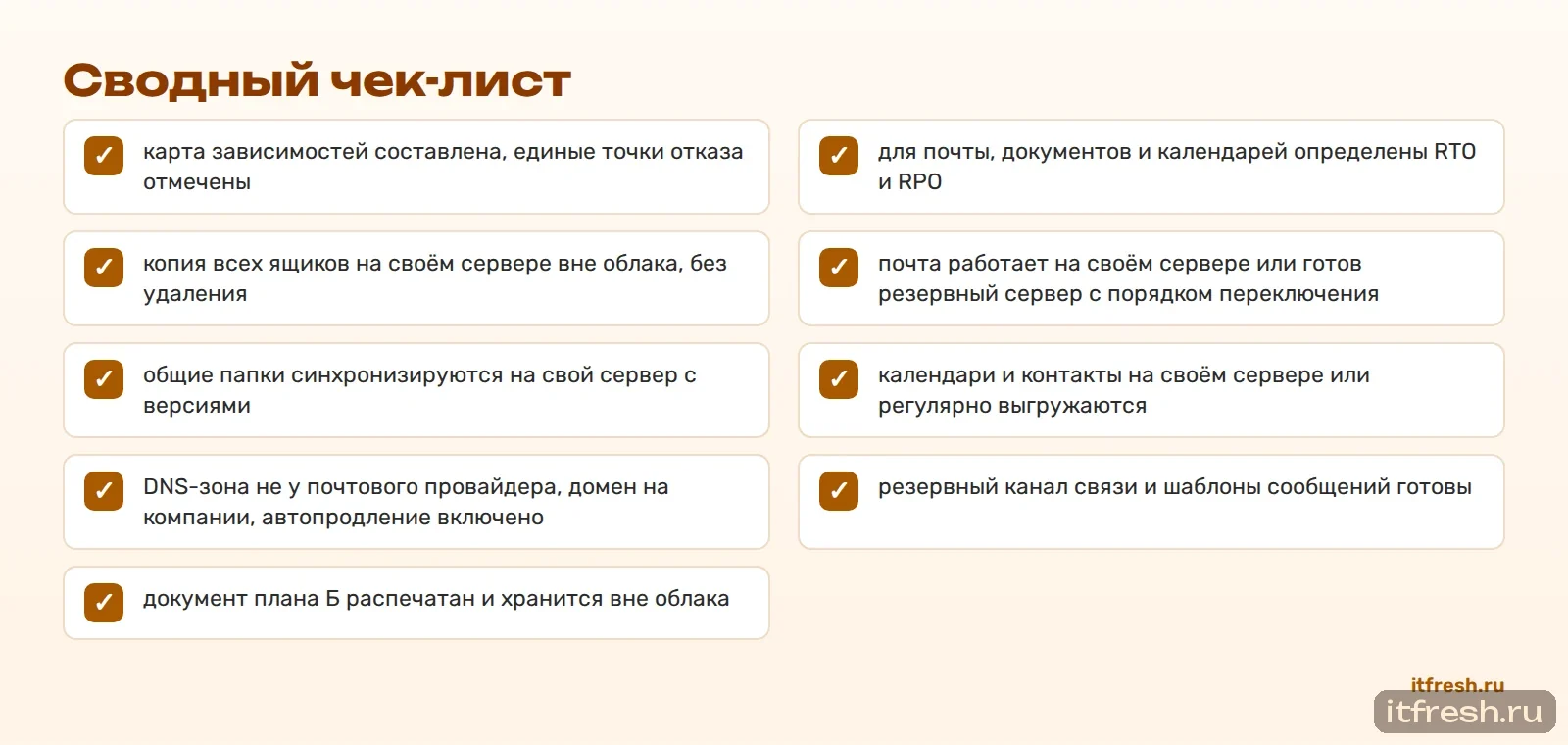 Сводный чек-лист