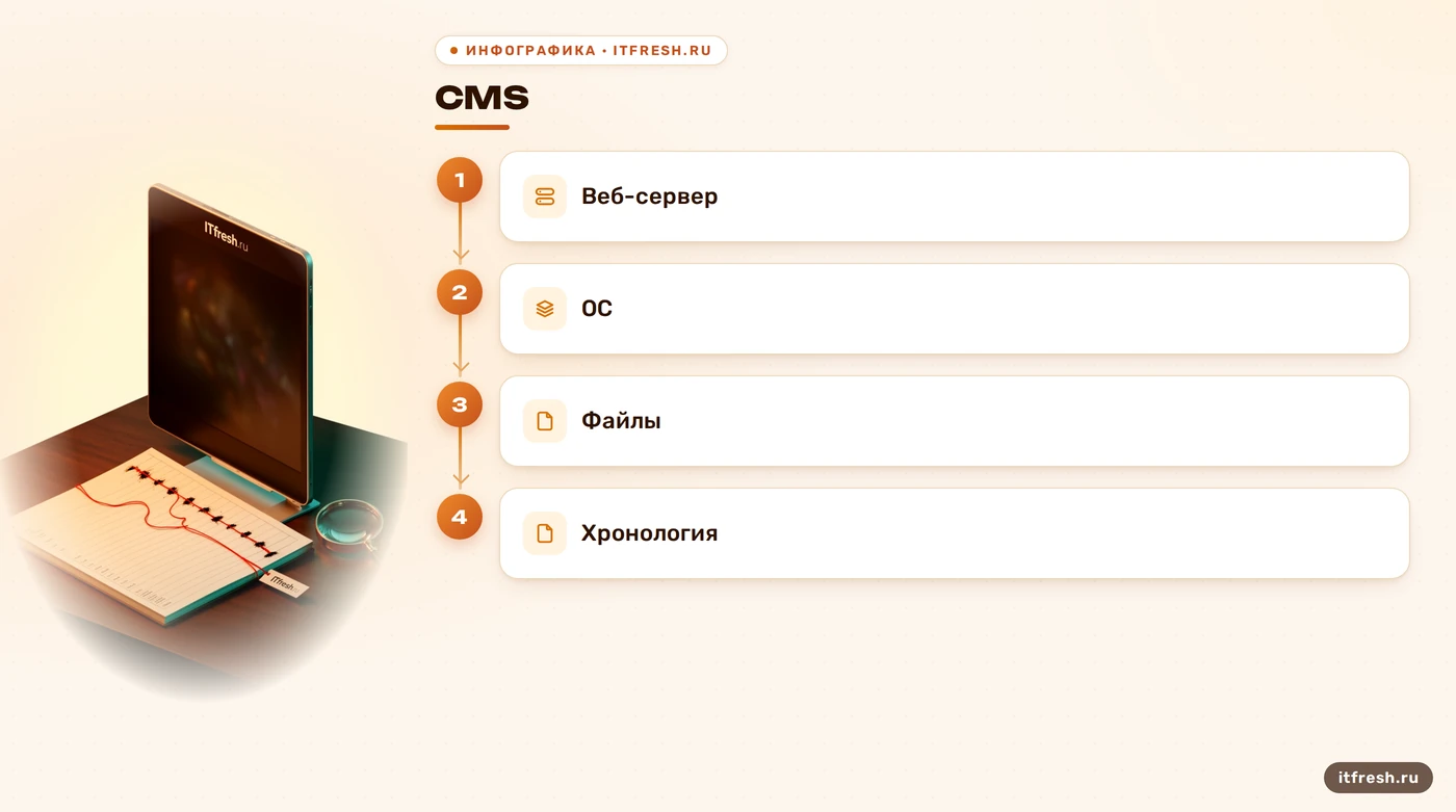 Схема источников данных, из которых собирают хронологию инцидента