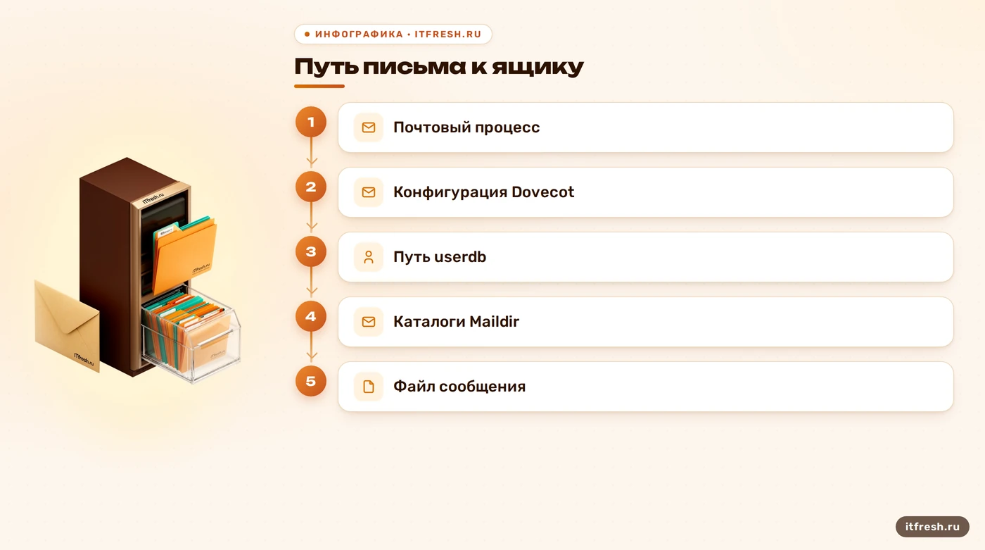 Схема проверки пути Dovecot до файла почтового ящика