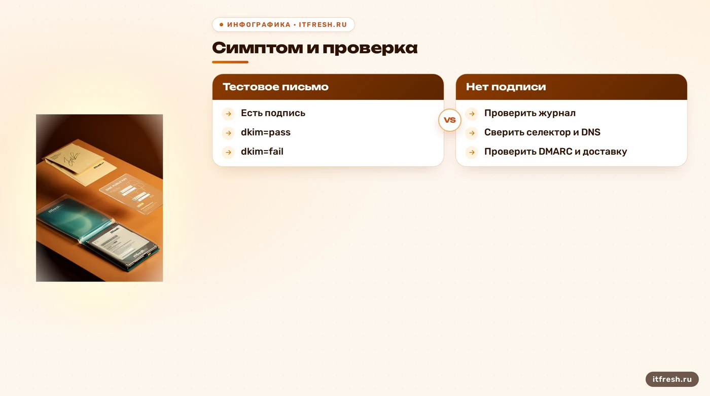 Дерево первичной проверки DKIM-подписи и DNS