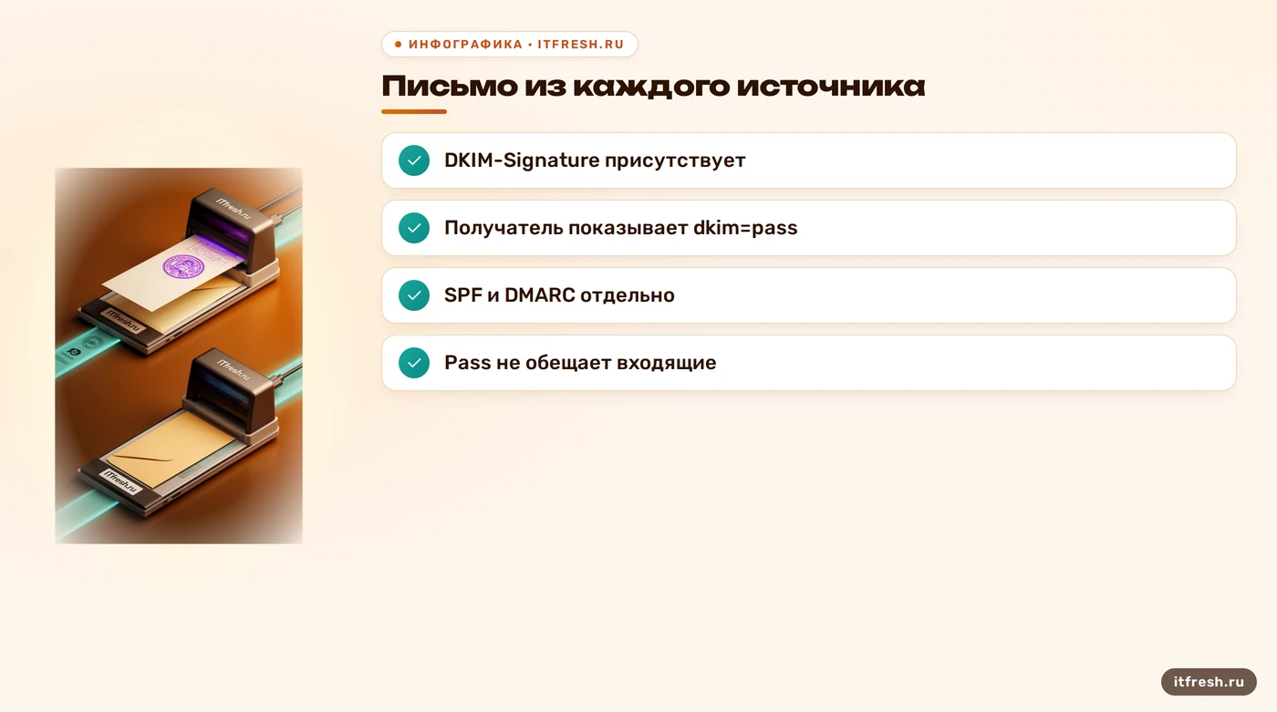 Контроль DKIM на каждом маршруте с отдельной проверкой других факторов
