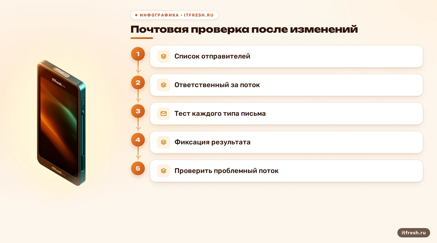 Схема регулярной проверки отправителей и тестовой доставки