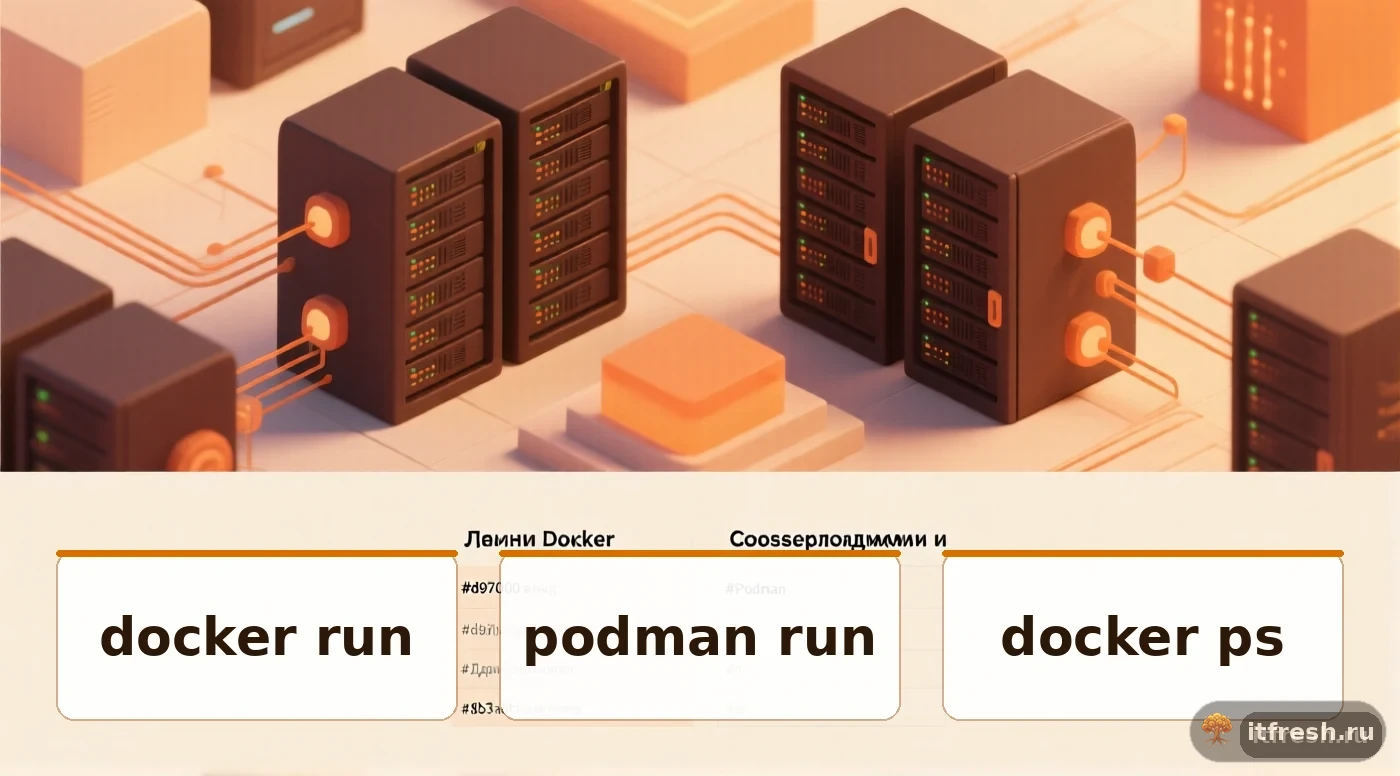 Сравнение команд Docker и Podman для миграции контейнеров