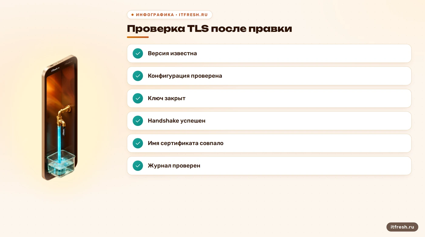 Чек-лист итоговой проверки TLS в Dovecot.