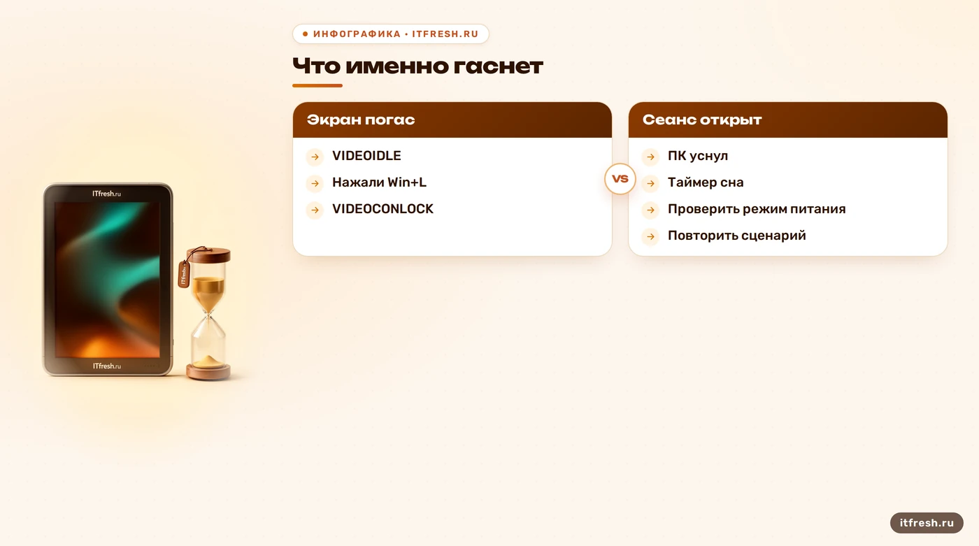 Дерево выбора таймаута экрана Windows 11 для открытого сеанса, блокировки или сна