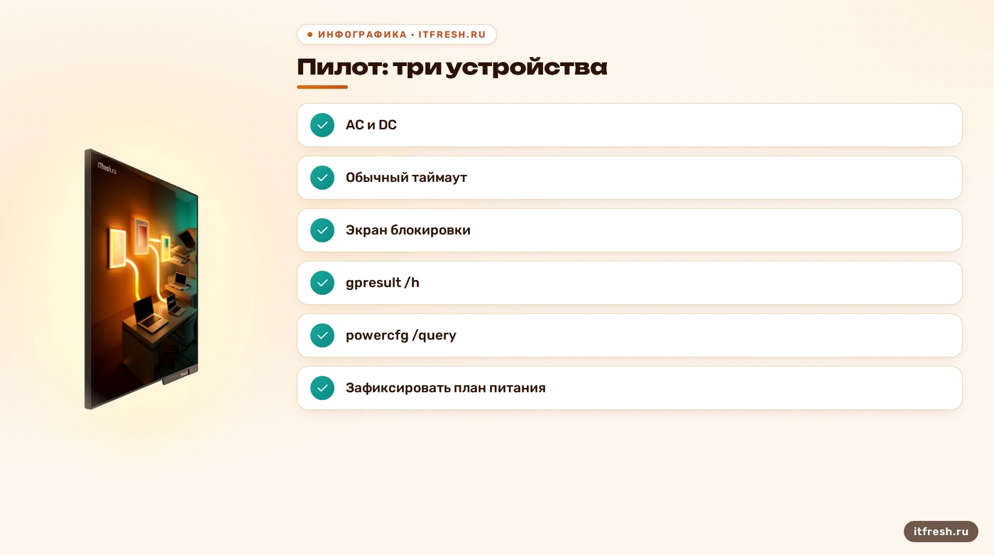 Чек-лист приёмки GPO для дисплея Windows 11