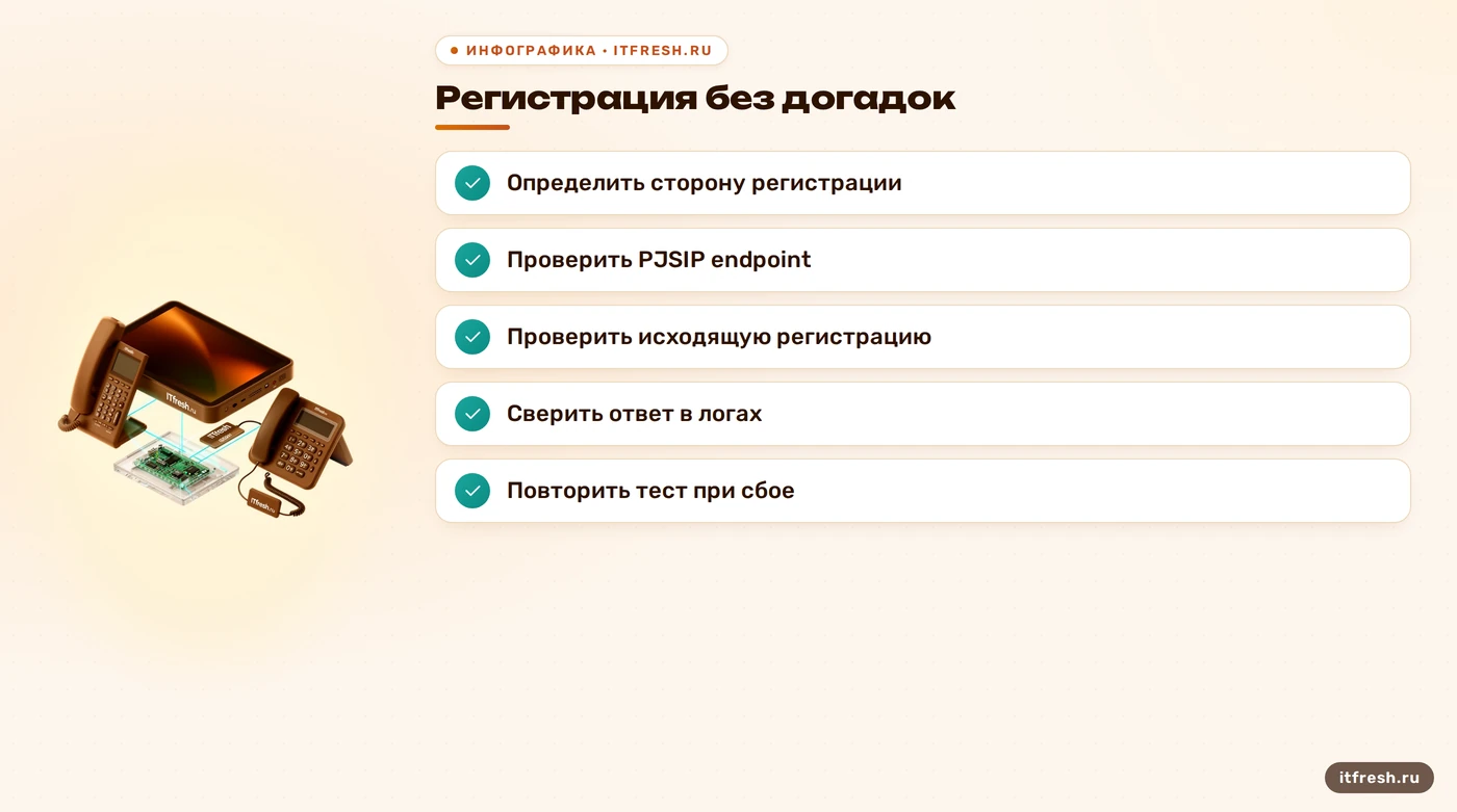 Чек-лист проверки SIP-регистрации GSM-шлюза