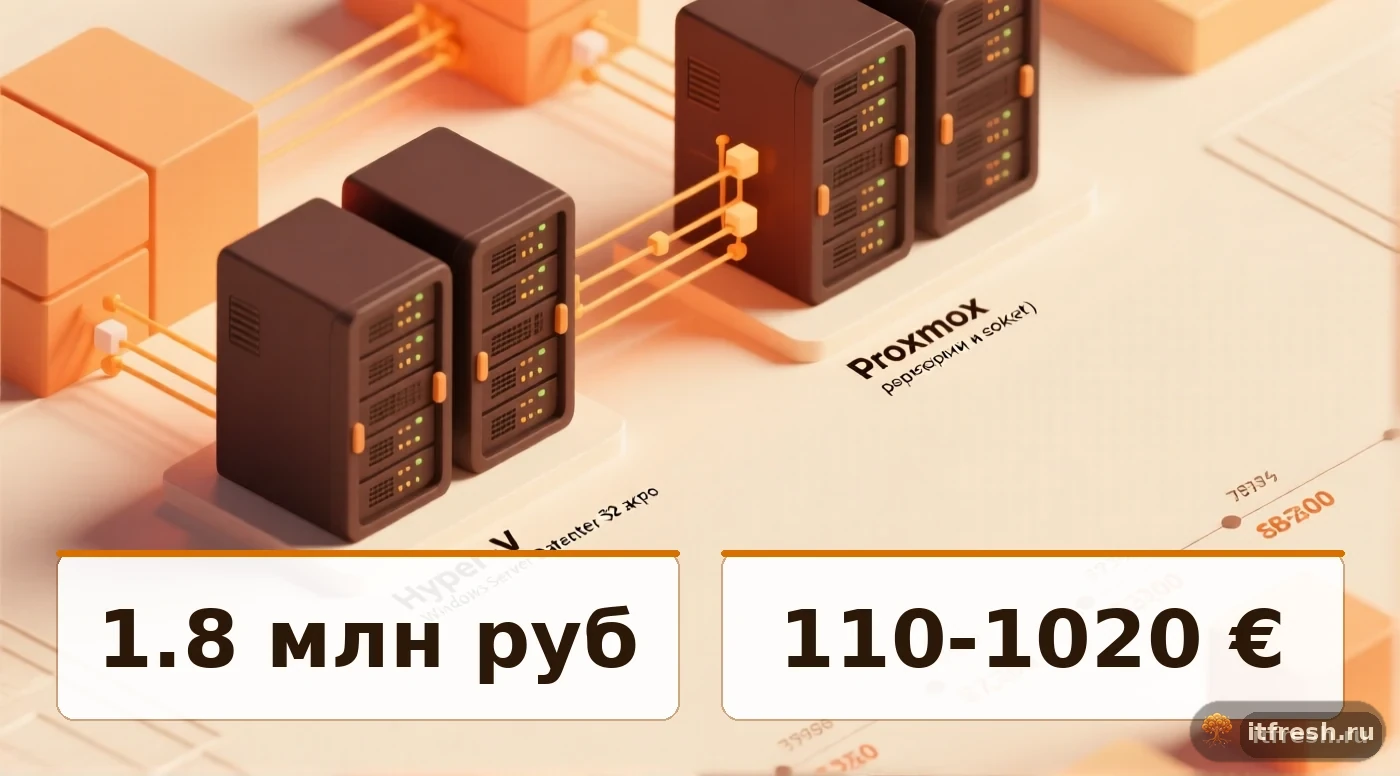 Сравнение стоимости лицензий Hyper-V и Proxmox в 2025-2026 годах