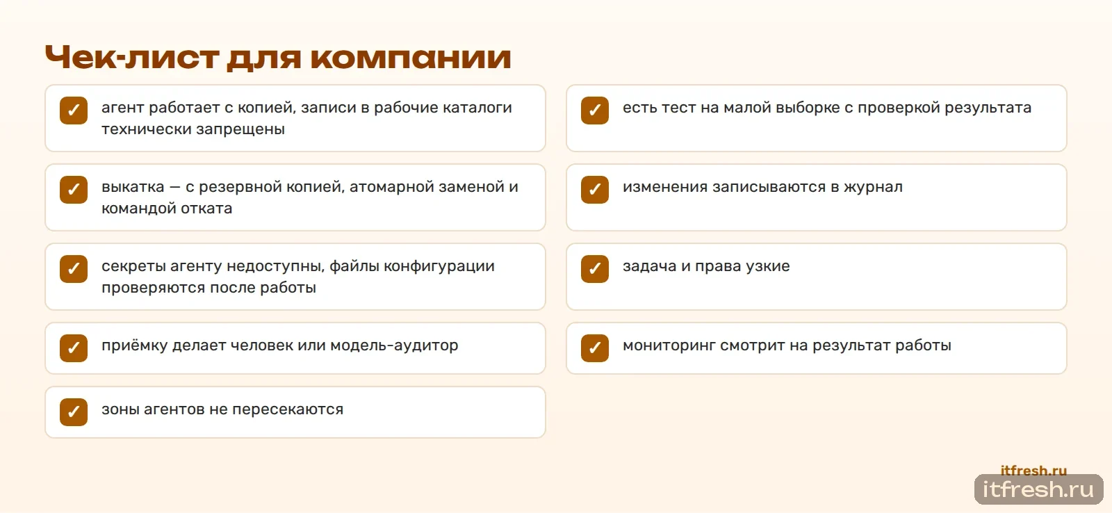 Чек-лист для компании