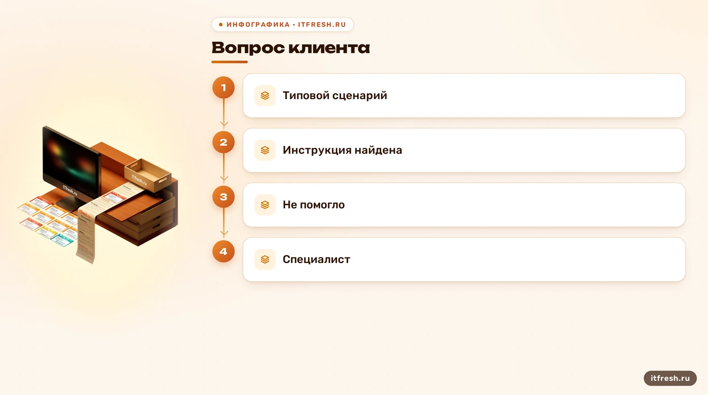 Схема маршрута типового и сложного обращения в поддержку