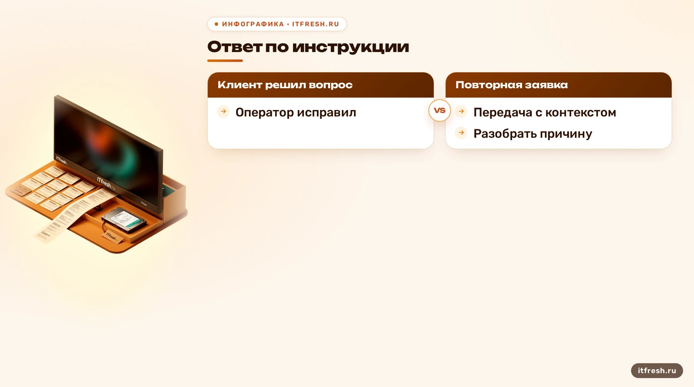 Дерево оценки качества ответов и передачи заявок