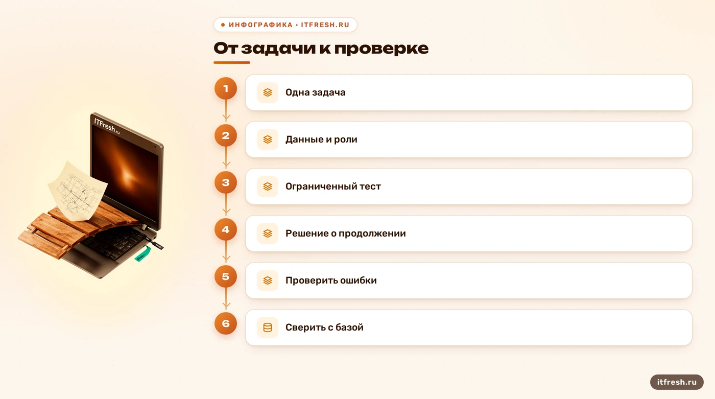 Схема пилота ИИ: от одной задачи до решения о продолжении