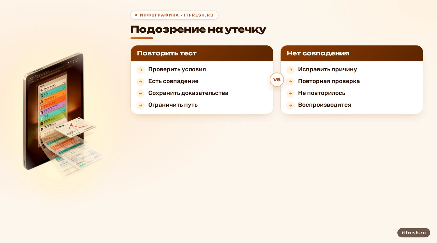 Порядок расследования и устранения подозрения на раскрытие данных