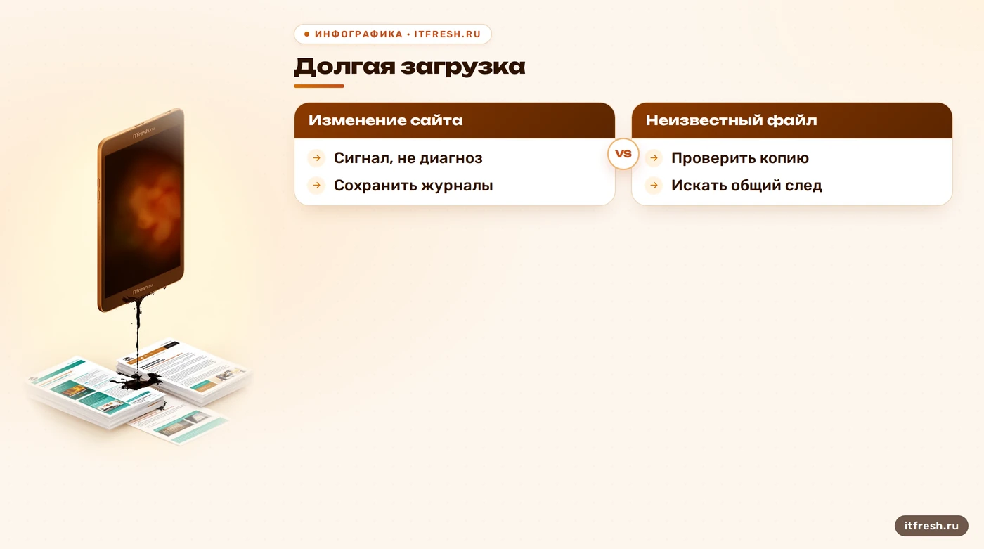 Дерево проверки трёх сигналов возможного взлома Joomla