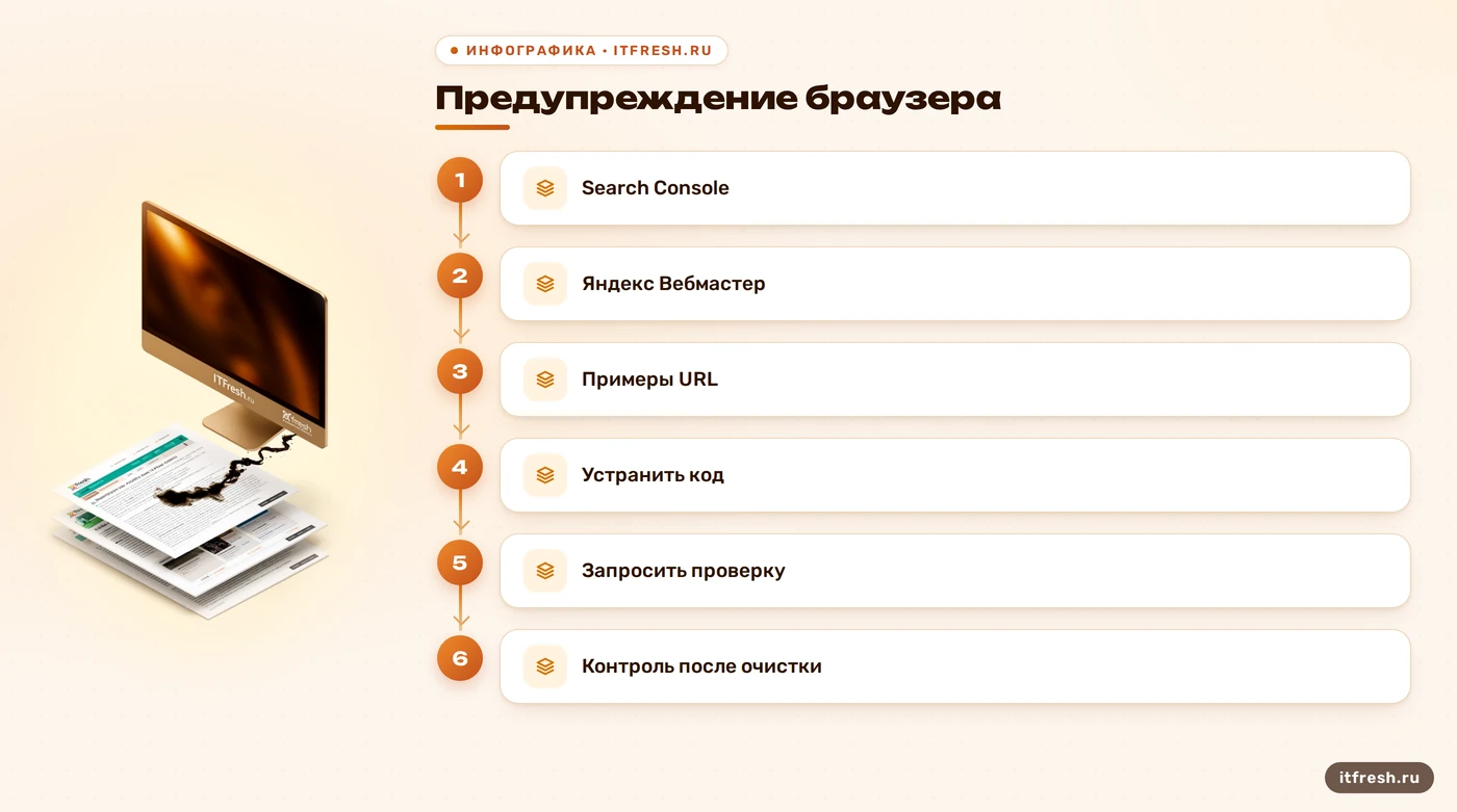 Проверка предупреждения о безопасности сайта через официальные панели