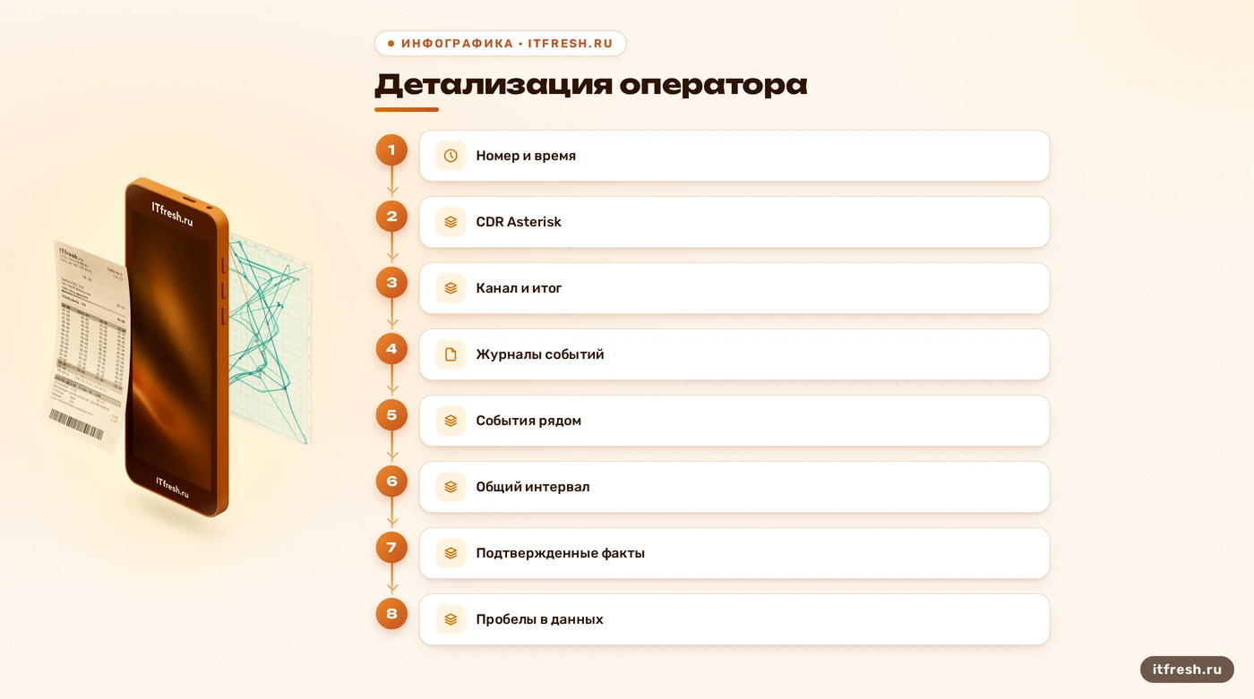 Схема сверки детализации оператора, CDR и журналов Asterisk