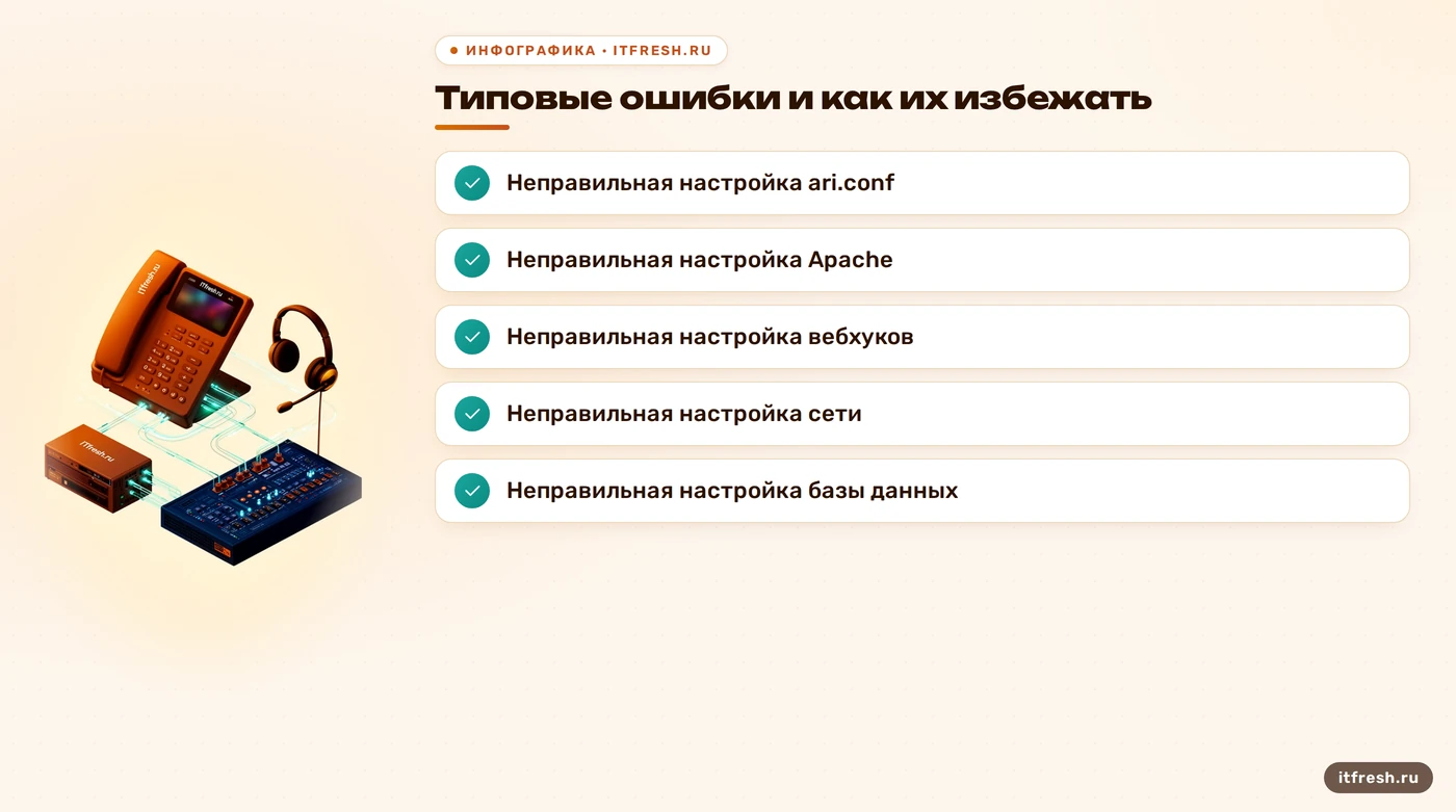 Типовые ошибки и как их избежать: Неправильная настройка ari.conf