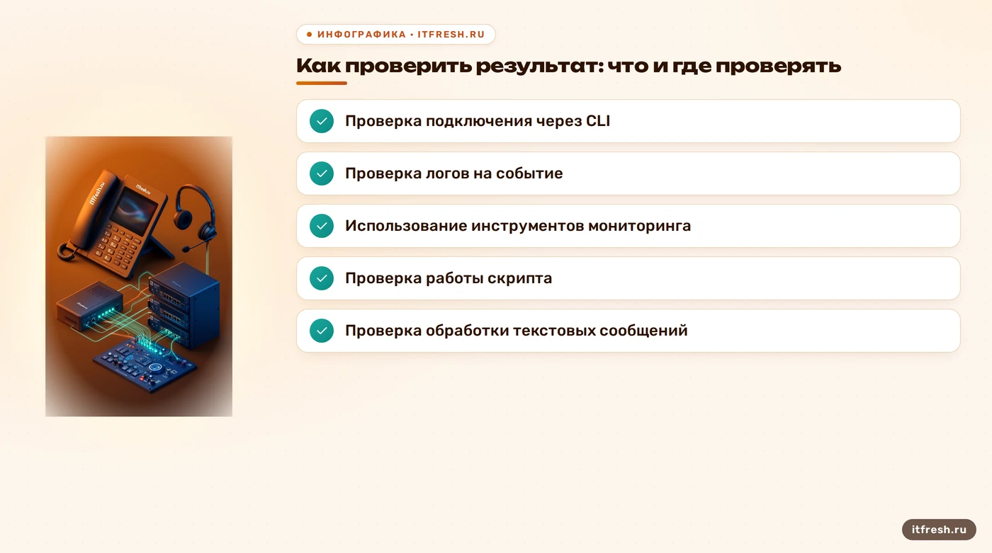Как проверить результат: что и где проверять: Проверка подключения через CLI