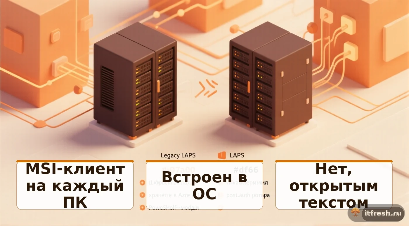 Сравнение Legacy LAPS и Windows LAPS: установка, шифрование пароля, хранение в Azure AD, post-auth ротация, PowerShell-модуль
