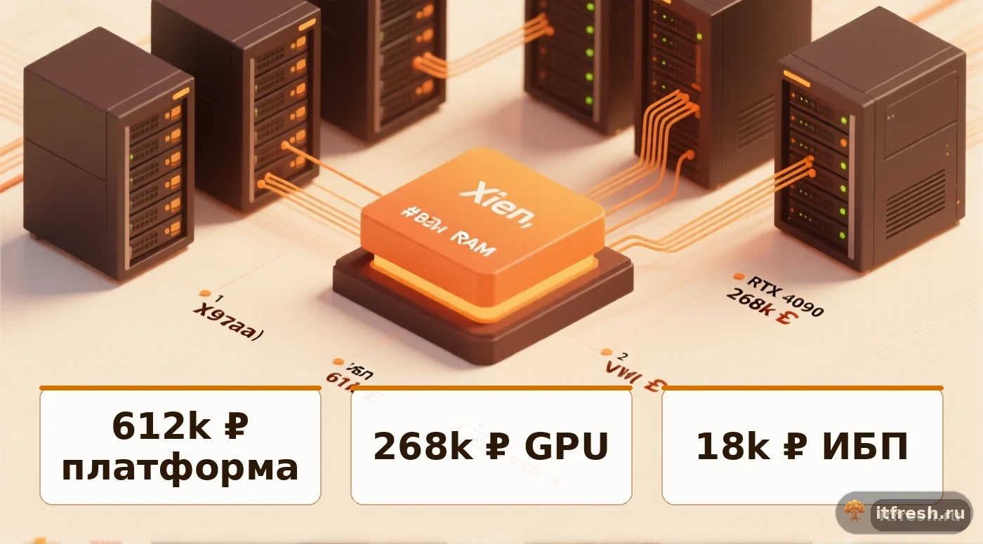Стоимость компонентов сервера для локального LLM: RTX 4090, Xeon Gold, NVMe