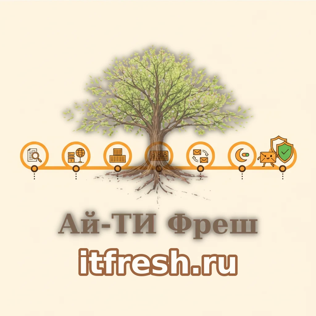 Таймлайн проекта на три недели: лента с вехами в кругах — аудит, аренда VPS и DNS, развёртывание сервера, создание ящиков через API, перенос почты imapsync, ночное переключение MX и период двойного контроля