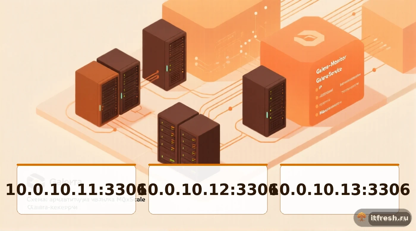Архитектура работы MariaDB MaxScale с Galera-кластером: серверы, мониторинг, сервисы и listener