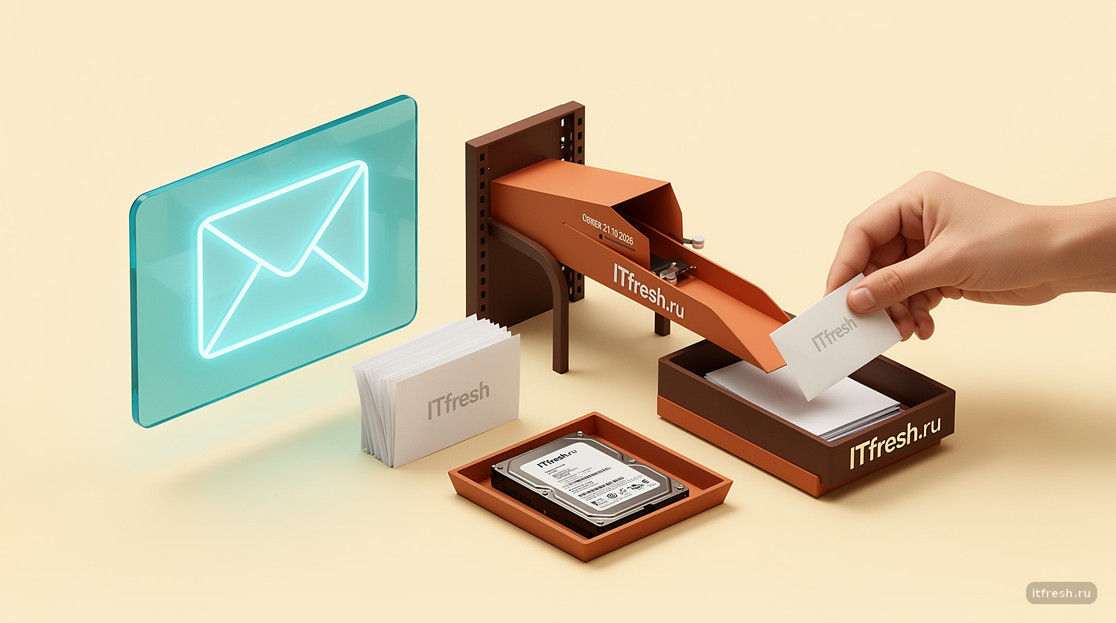 Почтовый лоток направлен к старому ящику: метафора подключения Outlook после миграции
