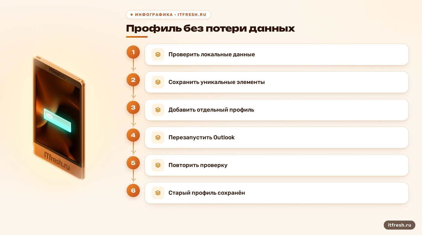 Безопасная проверка дополнительного профиля классического Outlook
