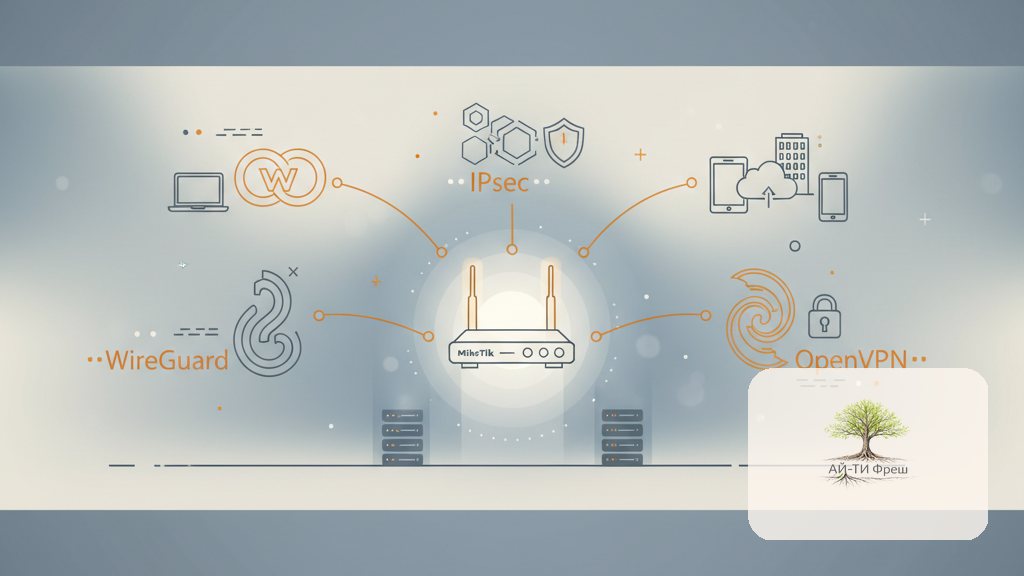Настройка VPN на MikroTik: WireGuard, IPsec и OpenVPN для офисного удалённого доступа