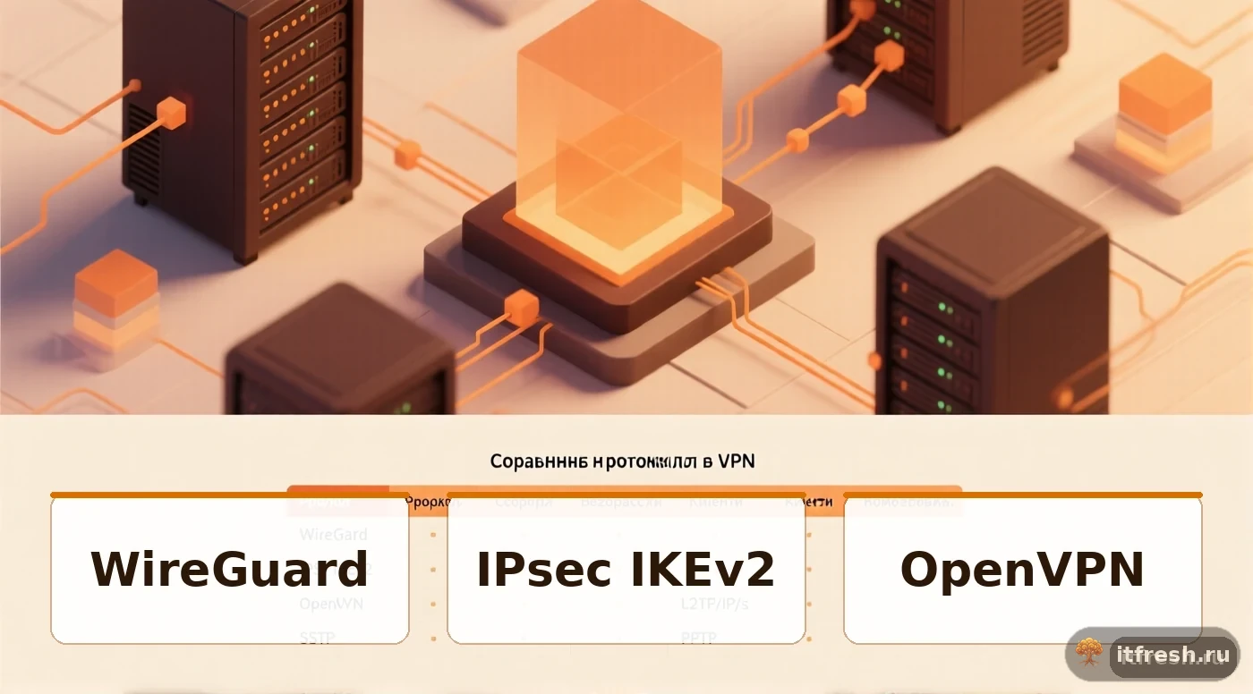 Сравнение протоколов VPN: WireGuard, IPsec IKEv2, OpenVPN, L2TP/IPsec, SSTP, PPTP
