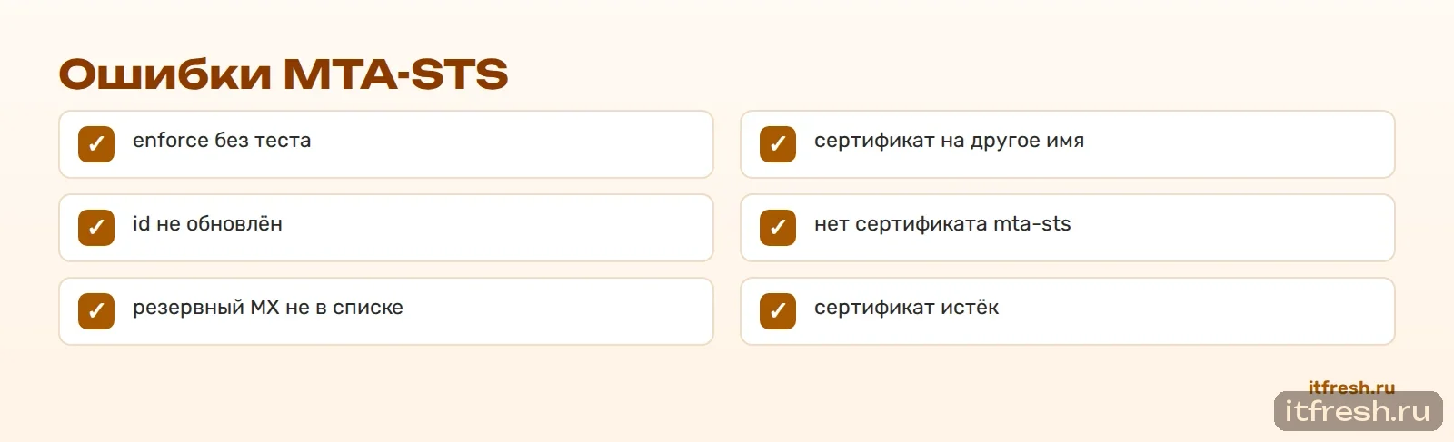 Ошибки MTA-STS